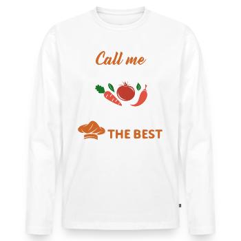 Chef Chef Chefs Kitchen Funny saying - Men's Premium Organic Long Sleeve Shirt - white - Front - Nico (187cm)