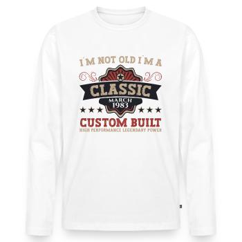 40th birthday man March Born 1983 Classic - Men's Premium Organic Long Sleeve Shirt - white - Front - Nico (187cm)