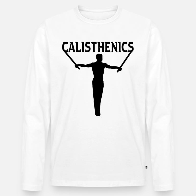 Calisthenics - Männer Premium Bio Langarmshirt - Weiß