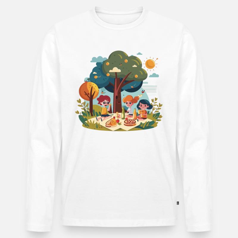 Die Picknick-Truppe - Männer Premium Bio Langarmshirt - Weiß