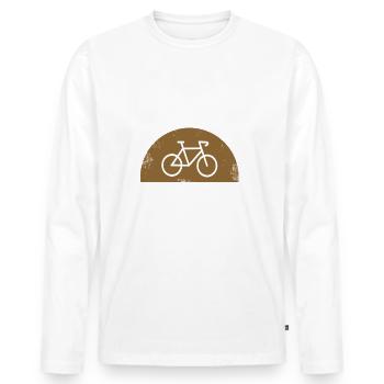 Rentner mit Fahrrad - Endlich Rentner - Männer Premium Bio Langarmshirt - Weiß - Vorne - Nico (187cm)