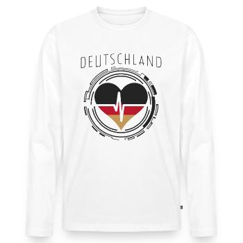 Germany German German GER Almanya Alemania - Men's Premium Organic Long Sleeve Shirt - white - Front - Nico (187cm)