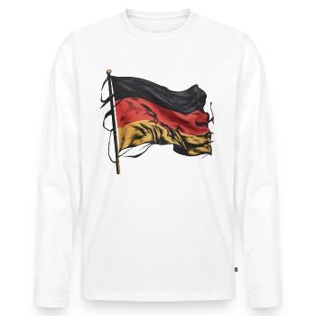 Germany German German GER Almanya Alemania - Men's Premium Organic Long Sleeve Shirt - white - Front - Nico (187cm)
