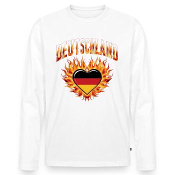 Germany German German GER Almanya Alemania - Men's Premium Organic Long Sleeve Shirt - white - Front - Nico (187cm)