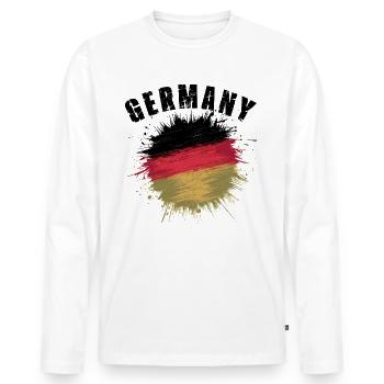 Germany German German GER Almanya Alemania - Men's Premium Organic Long Sleeve Shirt - white - Front - Nico (187cm)