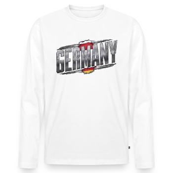 Germany German German GER Almanya Alemania - Men's Premium Organic Long Sleeve Shirt - white - Front - Nico (187cm)