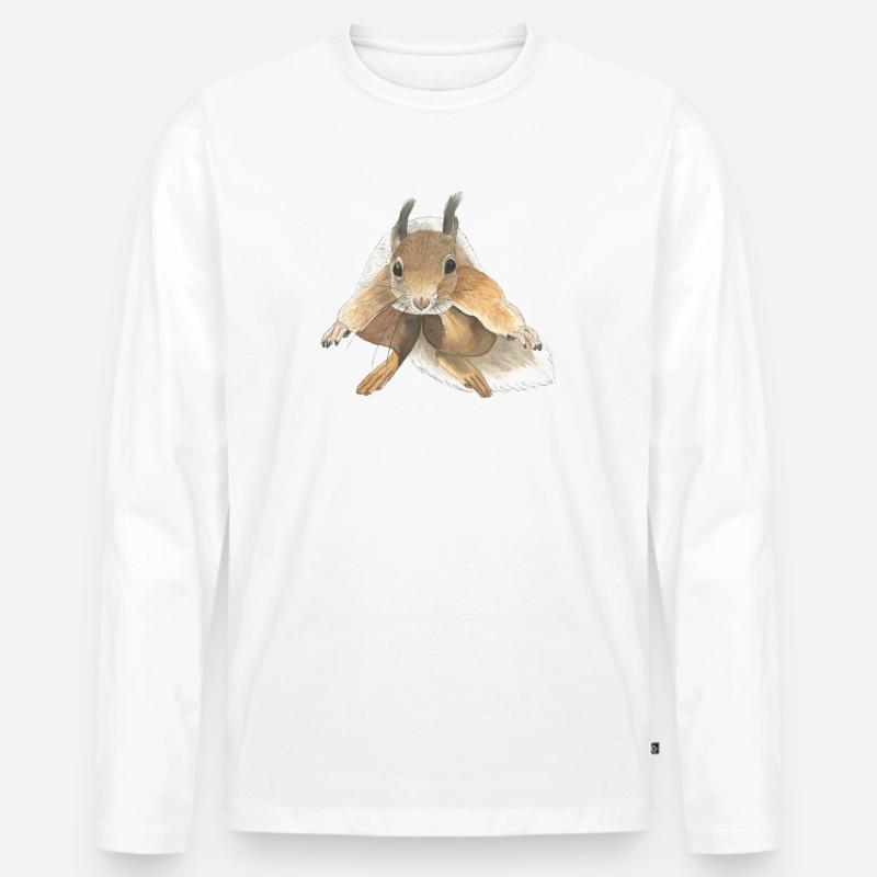 squirrel jumping squirrel - Men's Premium Organic Long Sleeve Shirt - white
