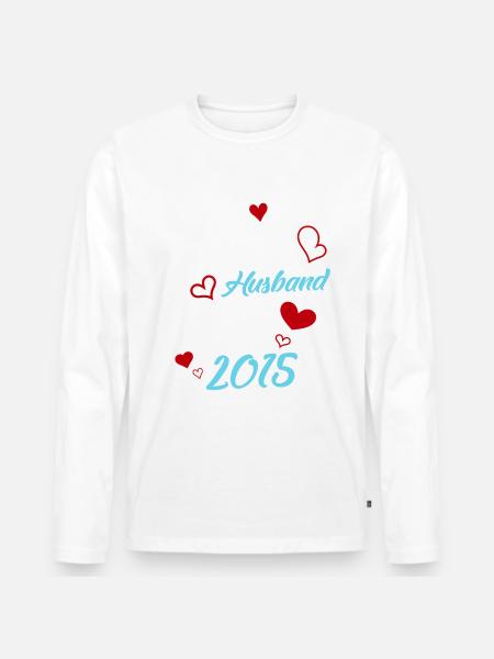 Best Husband Since 2015 Wedding - Men's Premium Organic Long Sleeve Shirt - white