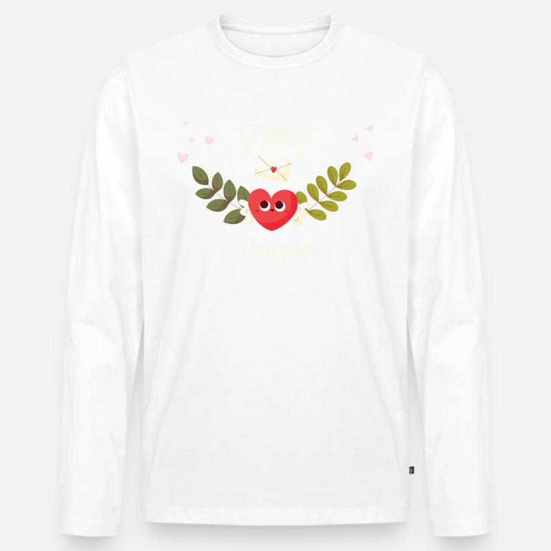 Flirty Pappy - Männer Premium Bio Langarmshirt - Weiß