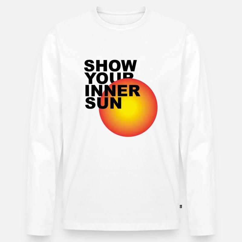 Show your inner sun - Männer Premium Bio Langarmshirt - Weiß