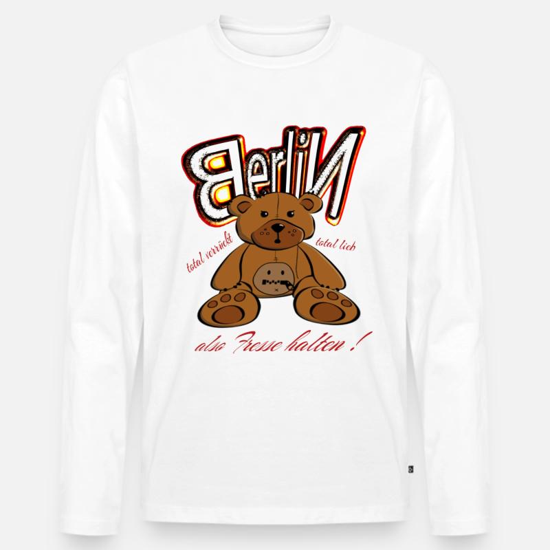 Berliner Schnauze - Männer Premium Bio Langarmshirt - Weiß
