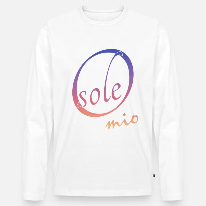 O sole mio - Männer Premium Bio Langarmshirt - Weiß