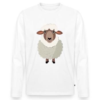 Mouton - T-shirt manches longues Premium bio Homme - blanc - Devant - Nico (187cm)