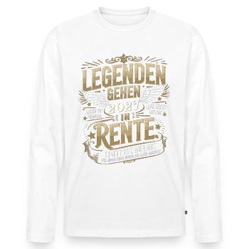 Legenden Gehen 2027 In Rente - Männer Premium Bio Langarmshirt - Weiß - Vorne - Nico (187cm)