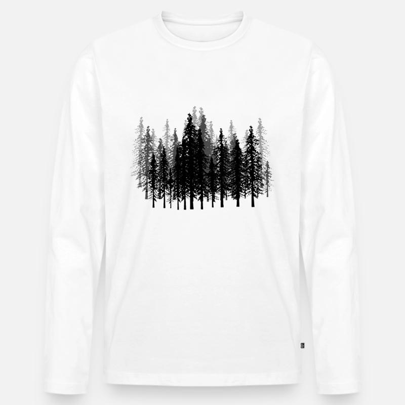 Wald Wälder Förster Jäger Geschenkidee Camping - Männer Premium Bio Langarmshirt - Weiß