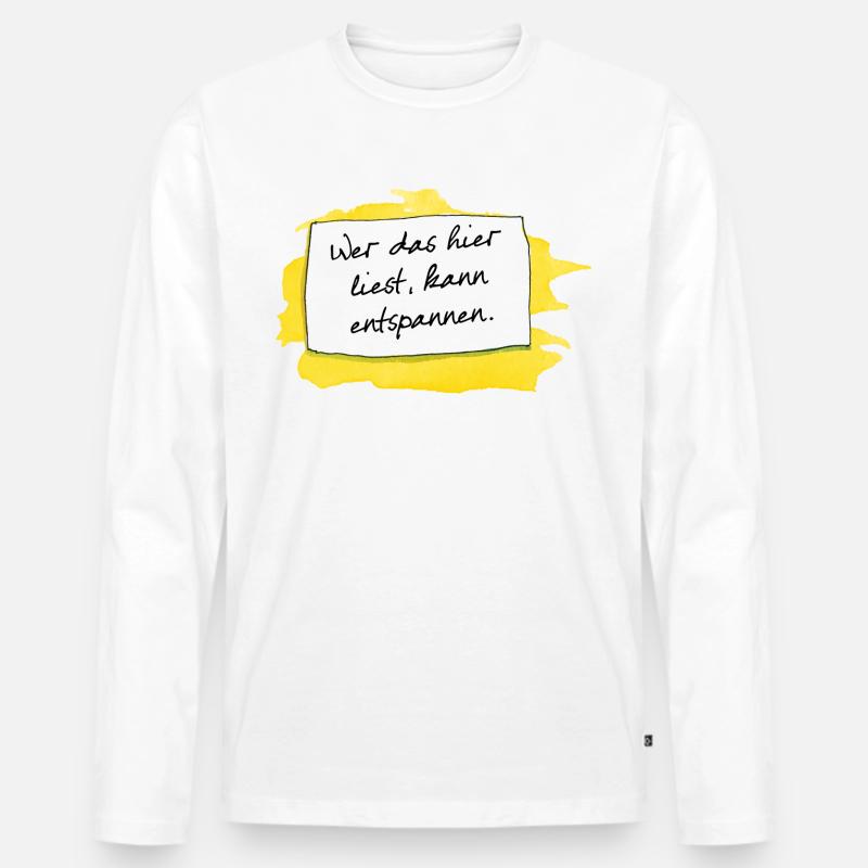 Janosch Wer Das Liest Spruch - Männer Premium Bio Langarmshirt - Weiß