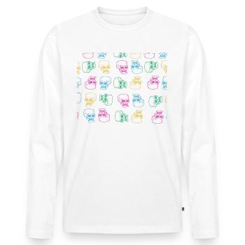 Let me be your afterhour skull design gift - Men's Premium Organic Long Sleeve Shirt - white - Front - Nico (187cm)
