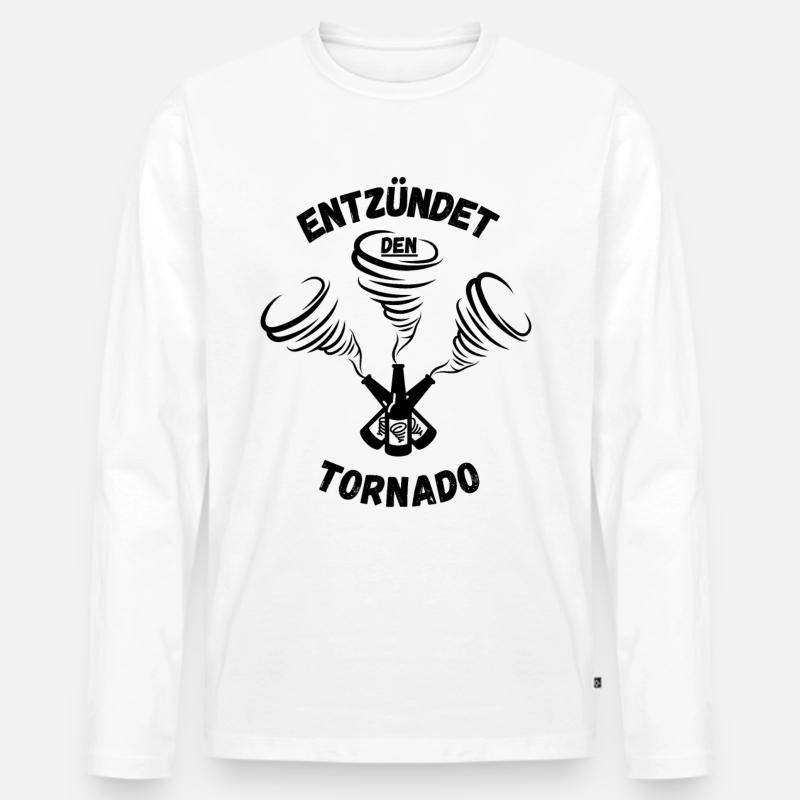 ENTZÜNDET DEN TORNADO - Männer Premium Bio Langarmshirt - Weiß
