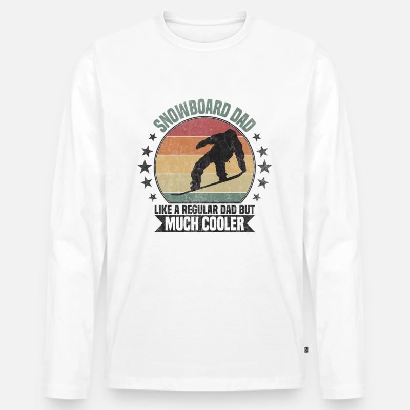 Snowboard dad - Männer Premium Bio Langarmshirt - Weiß
