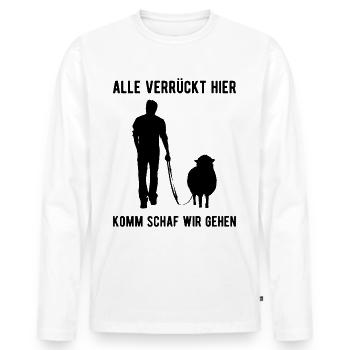 Alle Verrückt Komm Schaf Schäfer Schafe - Männer Premium Bio Langarmshirt - Weiß - Vorne - Nico (187cm)