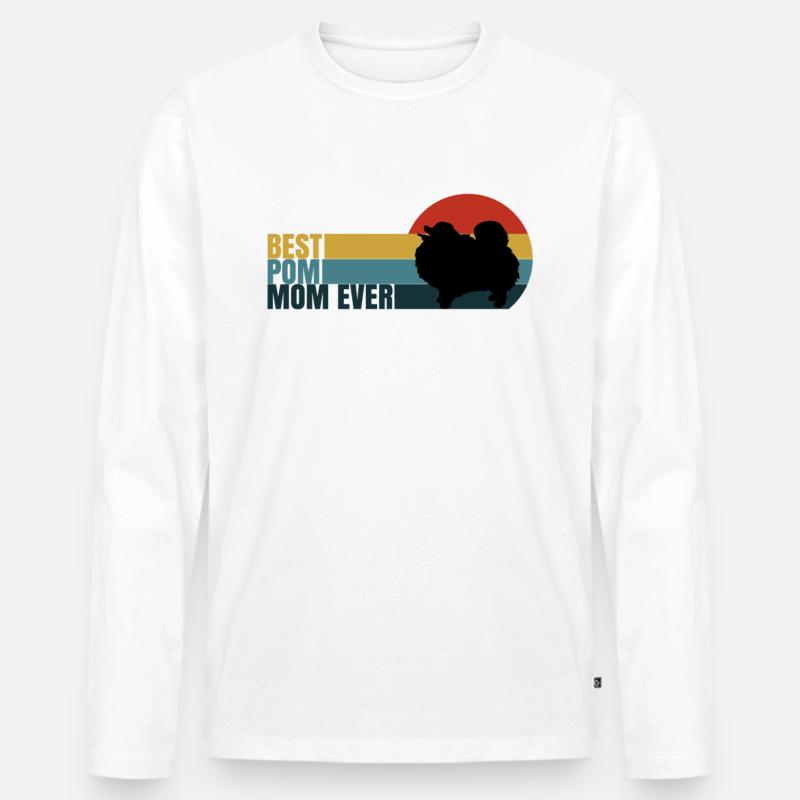Spitz Pomeranian Zwergspitz Hund - Männer Premium Bio Langarmshirt - Weiß
