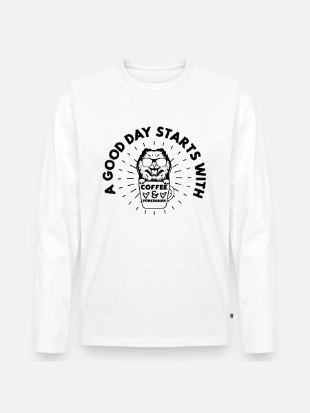 Spitz Pomeranian Zwergspitz Dog - Men's Premium Organic Long Sleeve Shirt - white