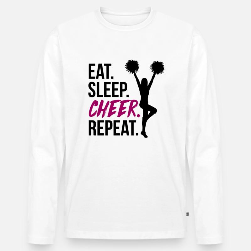 Cheerleading Cheerleader Geschenk - Männer Premium Bio Langarmshirt - Weiß