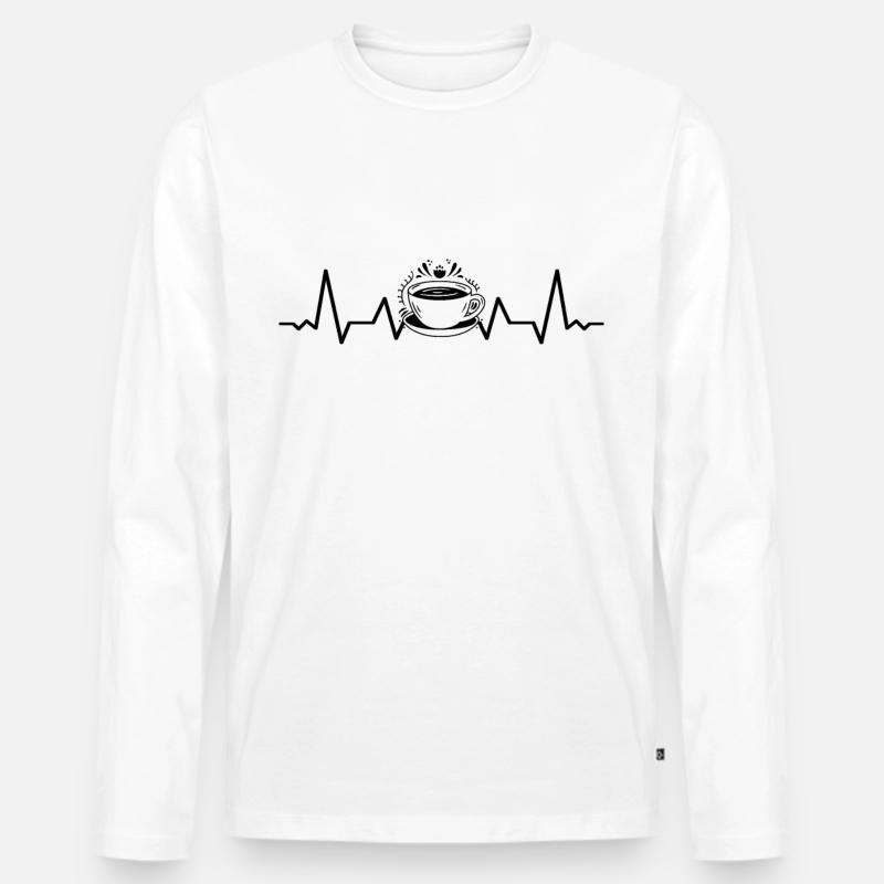 Kaffee Sammlung Kaffeetrinker Kaffeeliebhaber - Männer Premium Bio Langarmshirt - Weiß