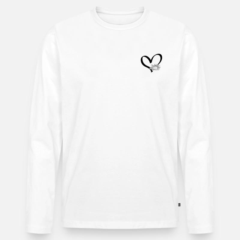 Seeigel-Herz-Seeigel-Liebhaber Seeigel - Männer Premium Bio Langarmshirt - Weiß