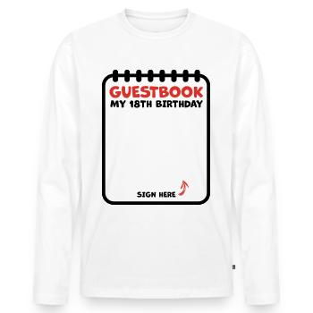 18th birthday 18 years guestbook guest list - Men's Premium Organic Long Sleeve Shirt - white - Front - Nico (187cm)
