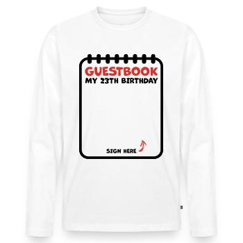 23rd birthday 23 years guestbook guest list - Men's Premium Organic Long Sleeve Shirt - white - Front - Nico (187cm)