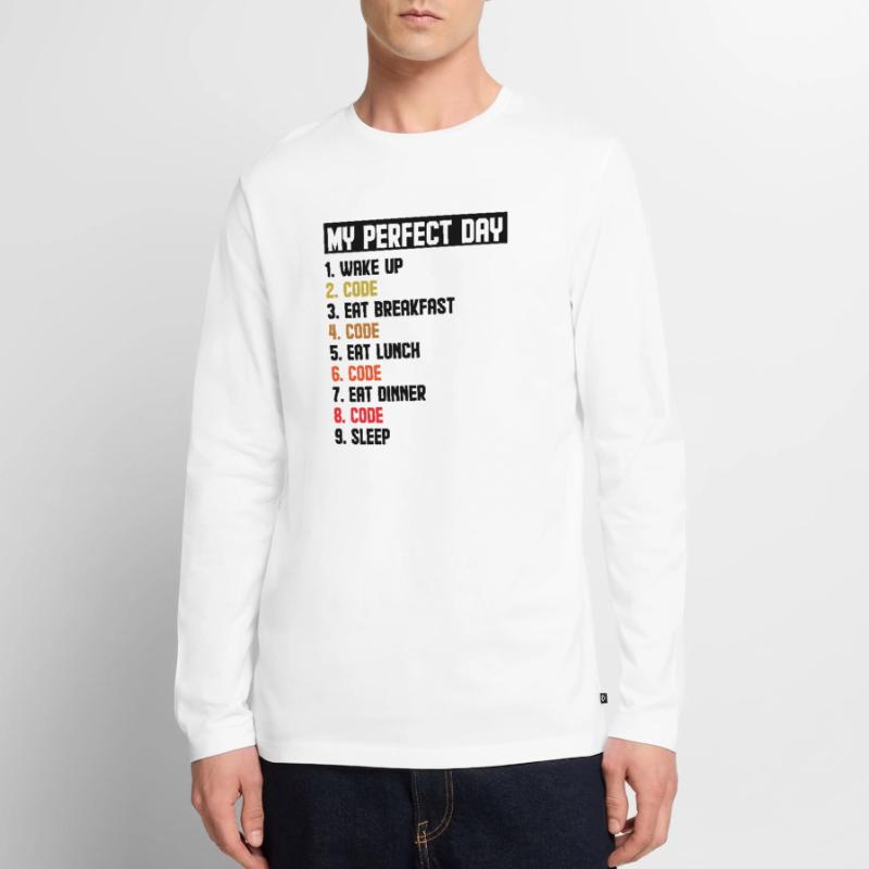 My Perfect Day Wake Up Code Software Developer Pro Männer Premium Bio Langarmshirt