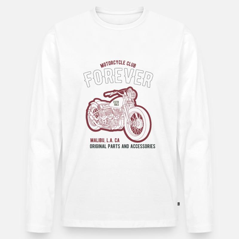 Biker, Motorradfahrer - Männer Premium Bio Langarmshirt - Weiß
