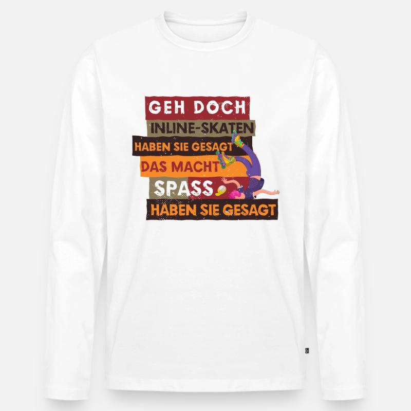 Inline-Skating Rollerskates Inline-Skater - Männer Premium Bio Langarmshirt - Weiß