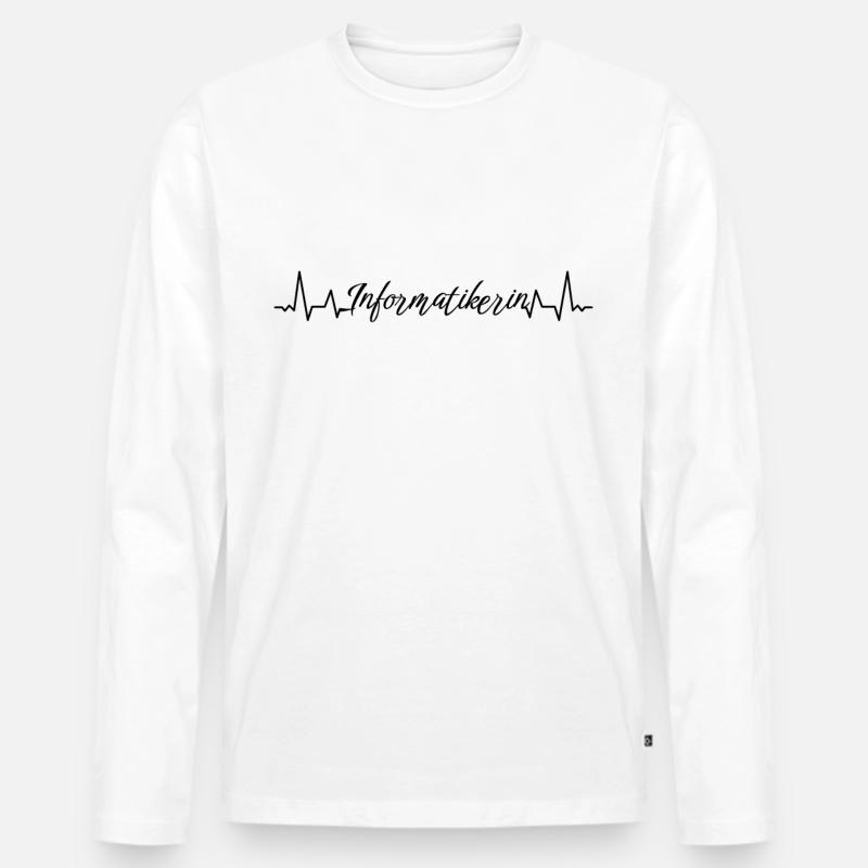 Programmierer Herzschlag Informatikerin - Männer Premium Bio Langarmshirt - Weiß