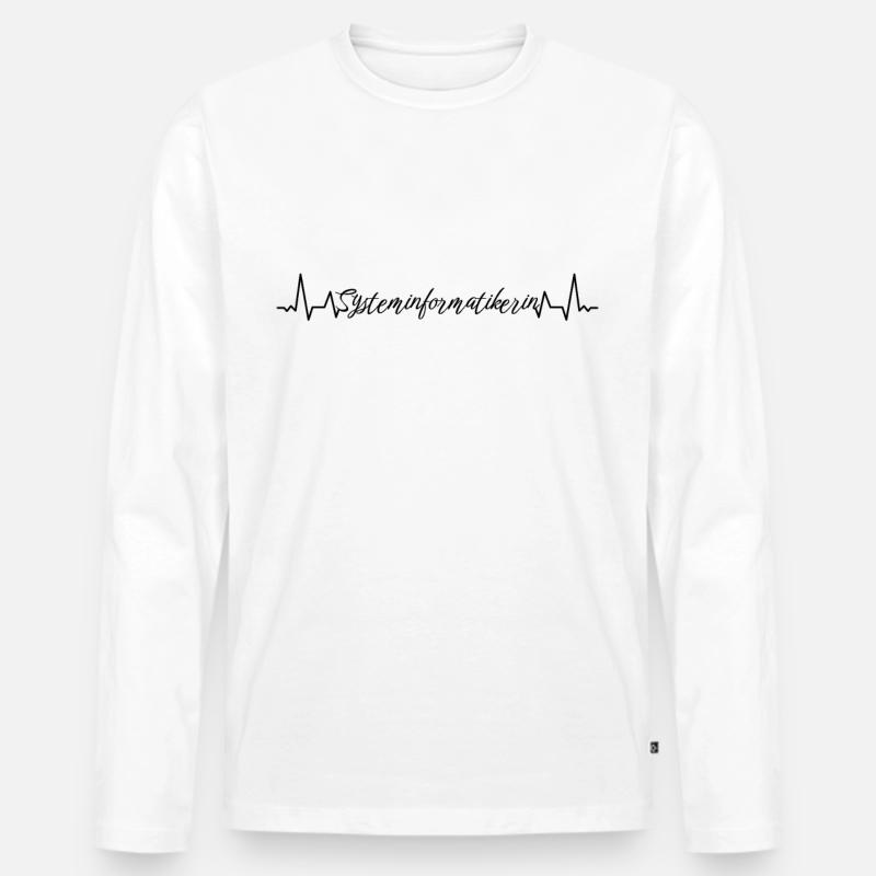 Elektroniker Herzschlag Systeminformatikerin - Männer Premium Bio Langarmshirt - Weiß