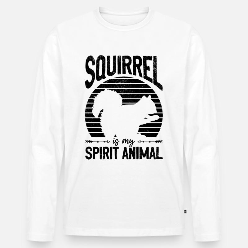 Eichhörnchen ist mein Geist Eichhörnchen Saison - Männer Premium Bio Langarmshirt - Weiß