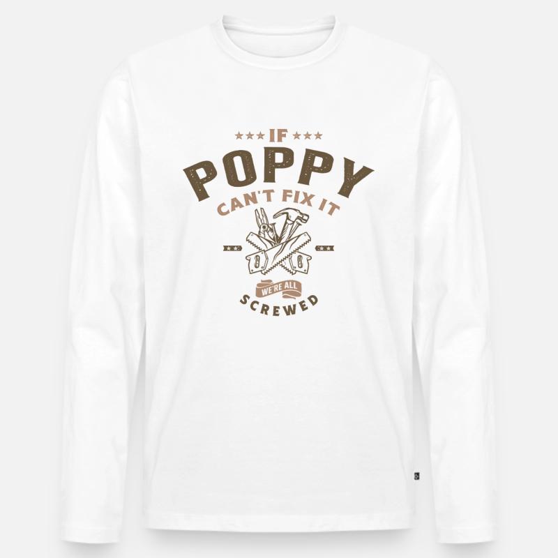 Pop-Pop weiß alles - Männer Premium Bio Langarmshirt - Weiß
