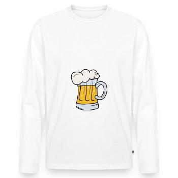 Möge der Durst mit mir sein! Biertrinker Bierfest - Männer Premium Bio Langarmshirt - Weiß - Vorne - Nico (187cm)