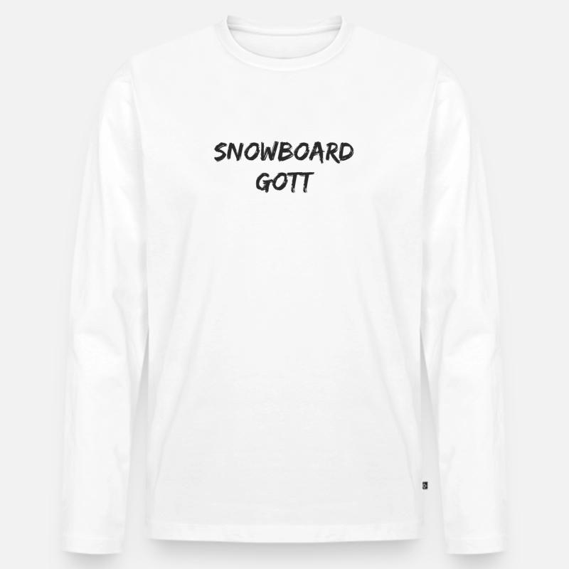 Snowboard - Snowboard Gott - Männer Premium Bio Langarmshirt - Weiß