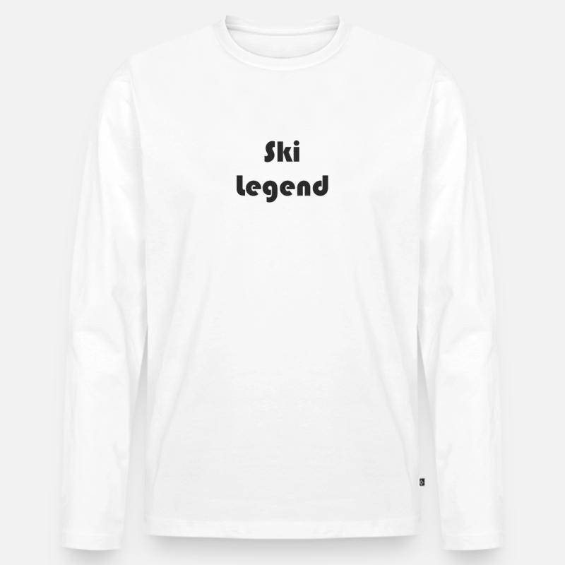 Ski - Ski Legend - Männer Premium Bio Langarmshirt - Weiß