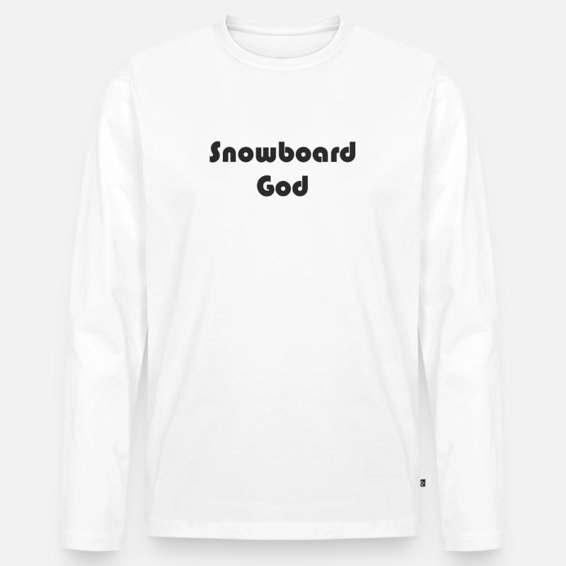 Snowboard - Snowboard God - Männer Premium Bio Langarmshirt - Weiß