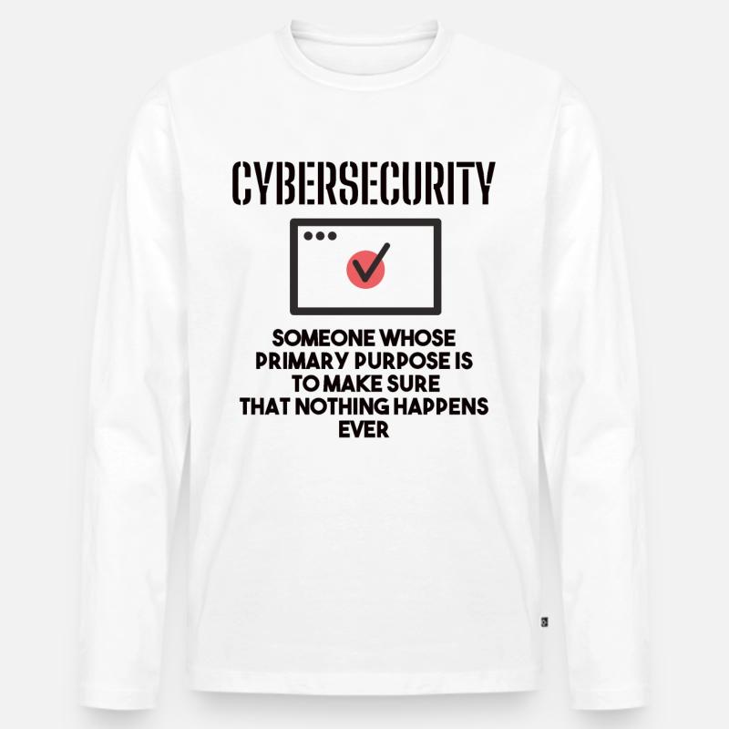 Cybersecurity - IT-Sicherheit Informatiker - Männer Premium Bio Langarmshirt - Weiß