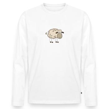 I'm Not a Follower, Funny Sheep, Humor, Say - Men's Premium Organic Long Sleeve Shirt - white - Front - Nico (187cm)