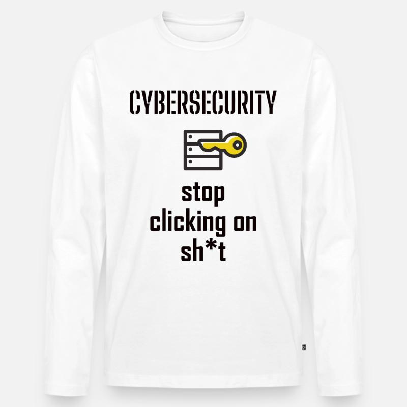 Cybersecurity - IT-Sicherheit Informatiker - Männer Premium Bio Langarmshirt - Weiß