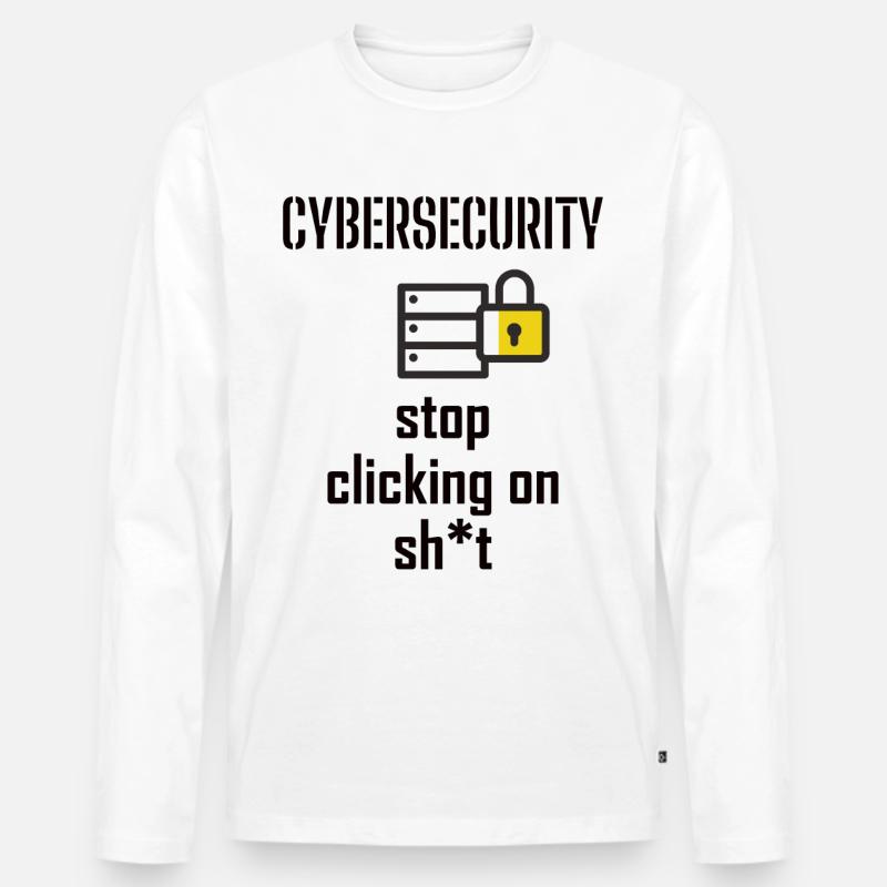 Cybersecurity - IT-Sicherheit Informatiker - Männer Premium Bio Langarmshirt - Weiß