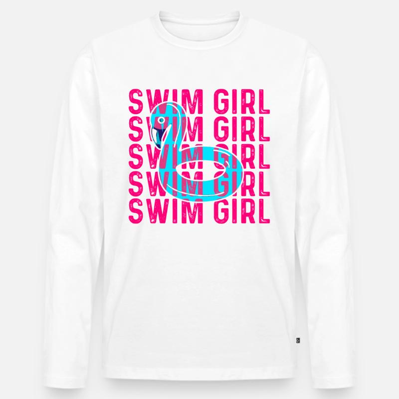 Schwimmen Mädchen - Männer Premium Bio Langarmshirt - undefined