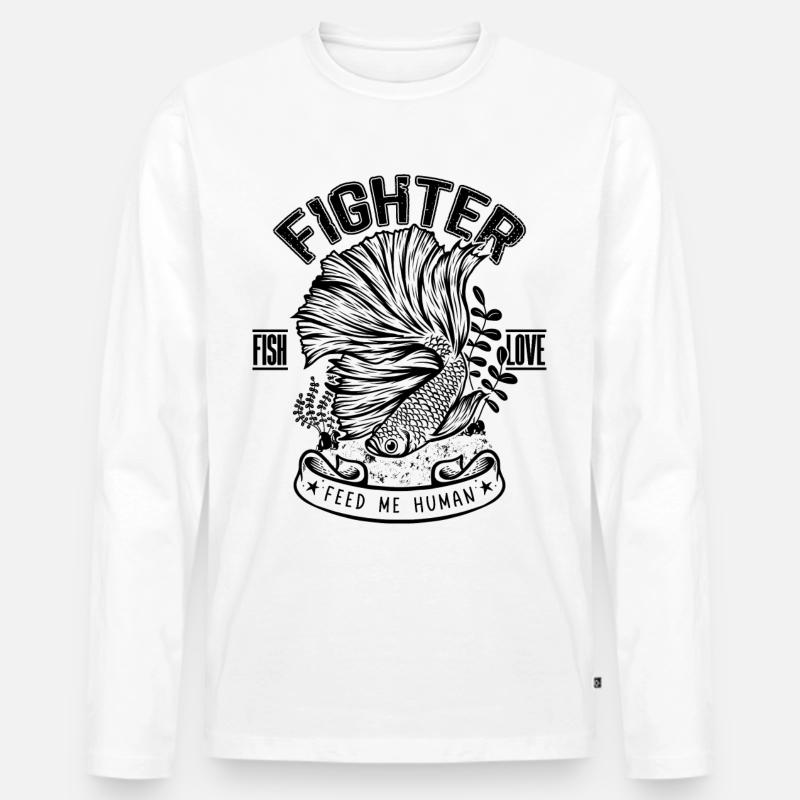 Betta Fish Keeper Aquarienbesitzer - Männer Premium Bio Langarmshirt - Weiß