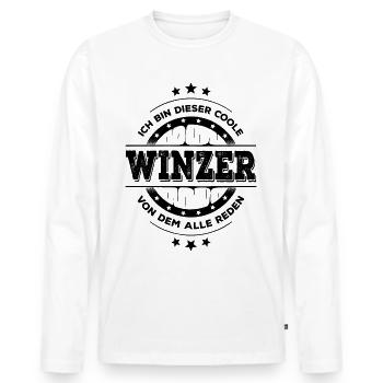 Winzer Kollegen Geburtstag Weinbauer Geschenk - Männer Premium Bio Langarmshirt - Weiß - Vorne - Nico (187cm)