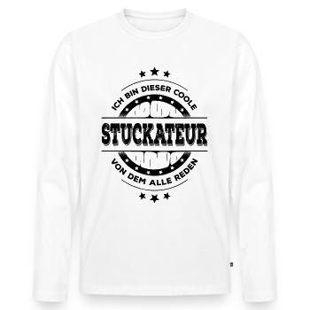 Stuckateur Geburtstag Facharbeiter Geschenk - Männer Premium Bio Langarmshirt - Weiß - Vorne - Nico (187cm)